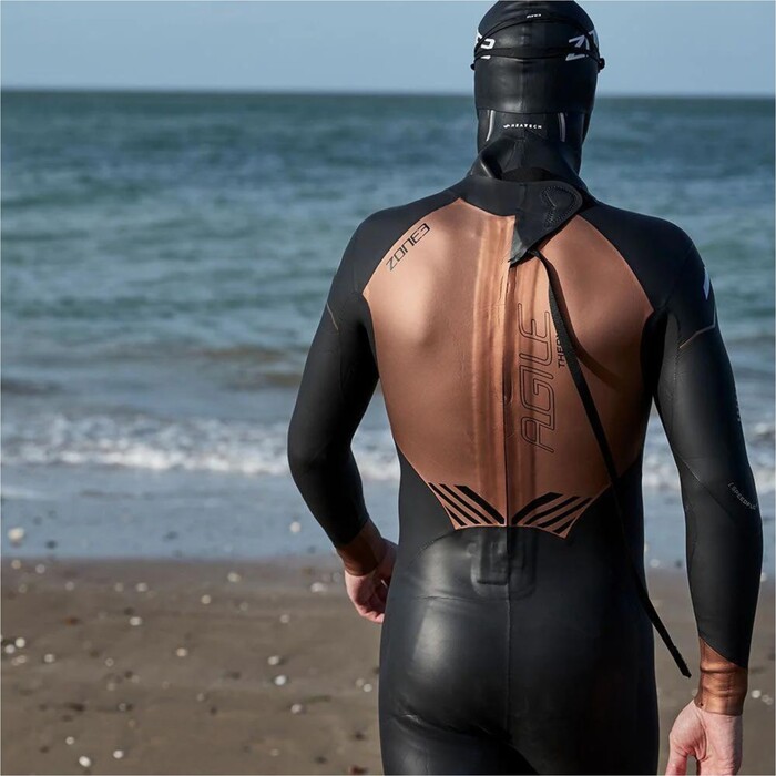 2024 ZONE3 Mens Thermal Agile Wetsuit WS22MTAG101 - Black / Gold